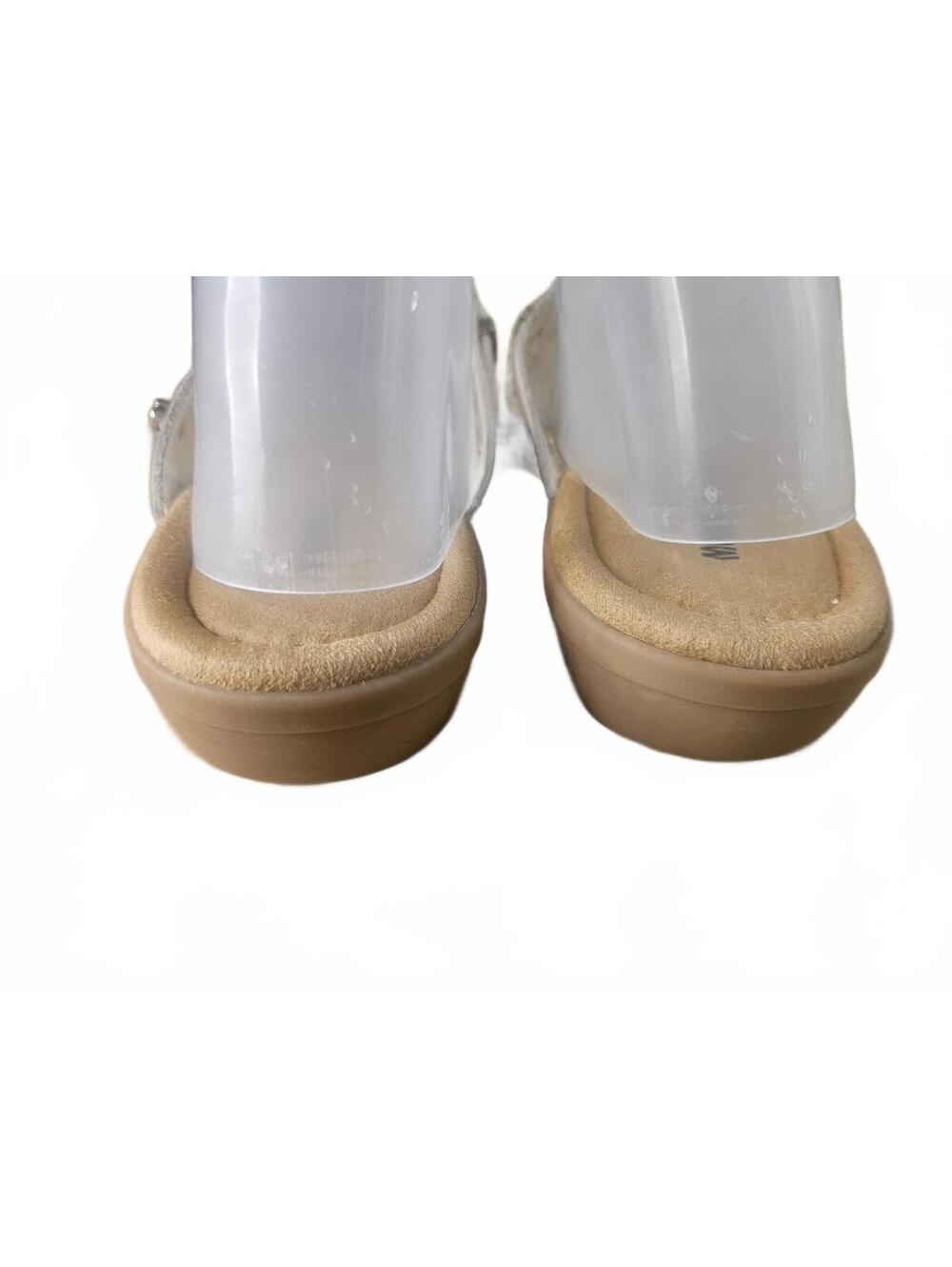 Minnetonka Women's White Leather Thong Sandals Size 10M Cushioned Leather - Picture 3 of 5